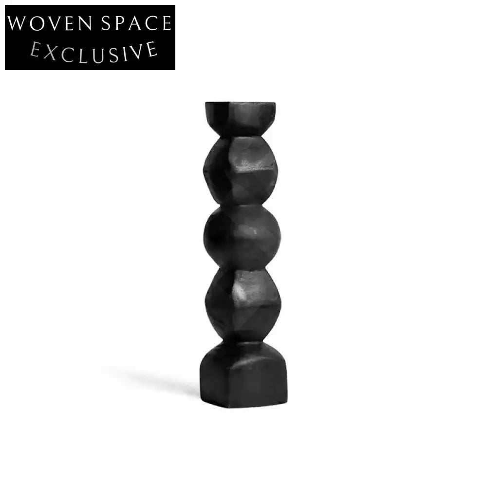 Elegant Antique Carbonized Wood Decorative Table Candle Holder