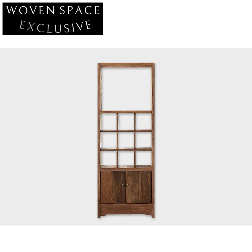Elegant Antique Wabi Sabi Solid Maple Wood Museum Display Cabinet