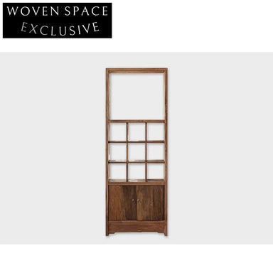 Elegant Antique Wabi Sabi Solid Maple Wood Museum Display Cabinet