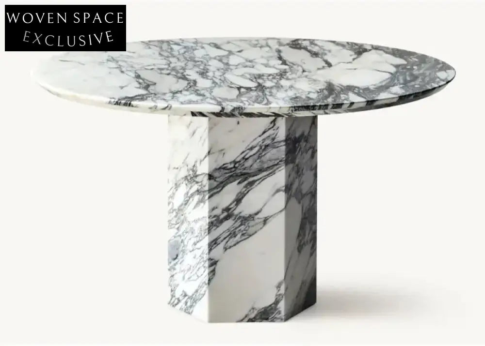 Elegant Arabescato White Marble Round Coffee Table for Modern Living Spaces
