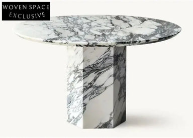 Elegant Arabescato White Marble Round Coffee Table for Modern Living Spaces