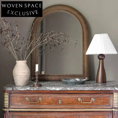 Elegant Arch Full-Length Floor Decor Mirror with Solid Wood Frame