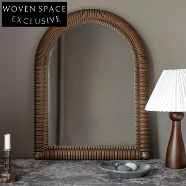 Elegant Arch Full-Length Floor Decor Mirror with Solid Wood Frame
