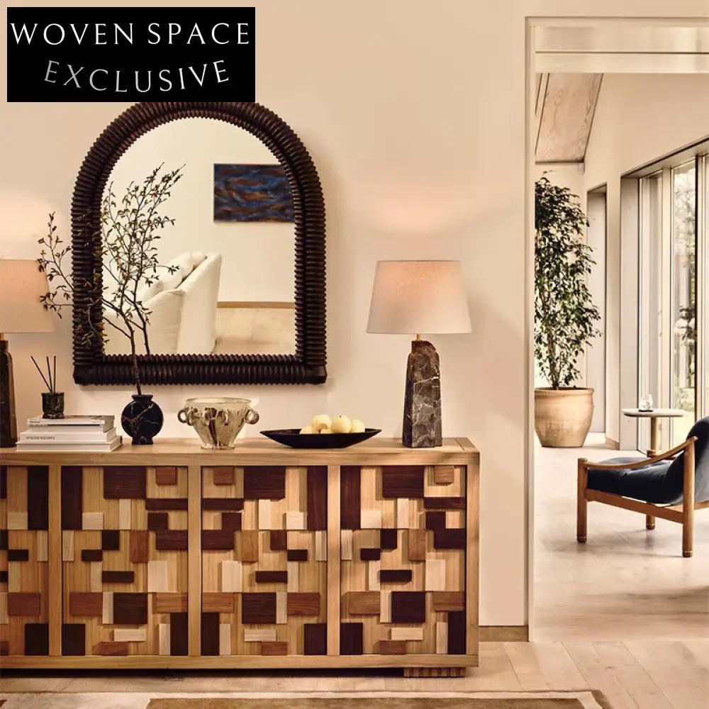 Elegant Arch Full-Length Floor Decor Mirror with Solid Wood Frame