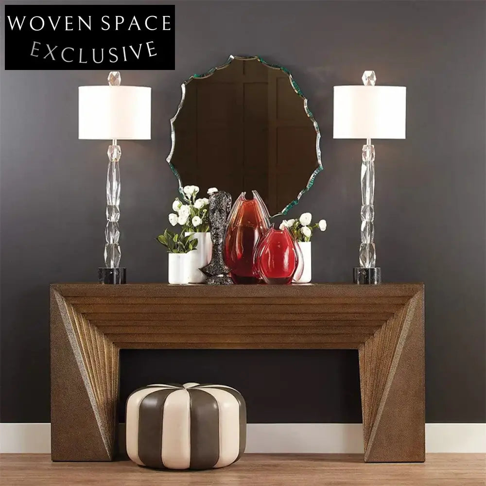 Elegant Arch Plywood Entry Console Table, Modern Living Room Decor