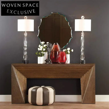Elegant Arch Plywood Entry Console Table, Modern Living Room Decor