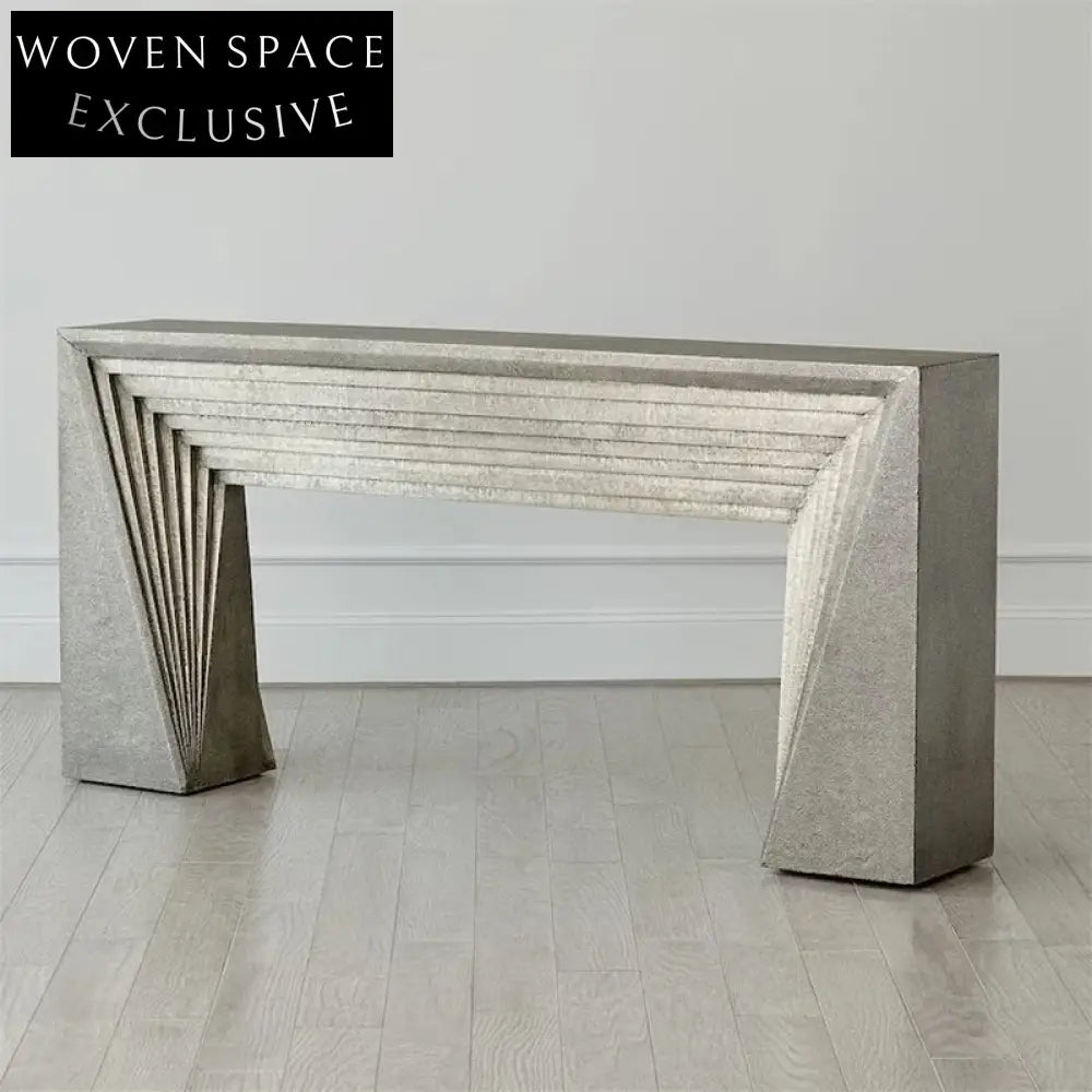 Elegant Arch Plywood Entry Console Table, Modern Living Room Decor