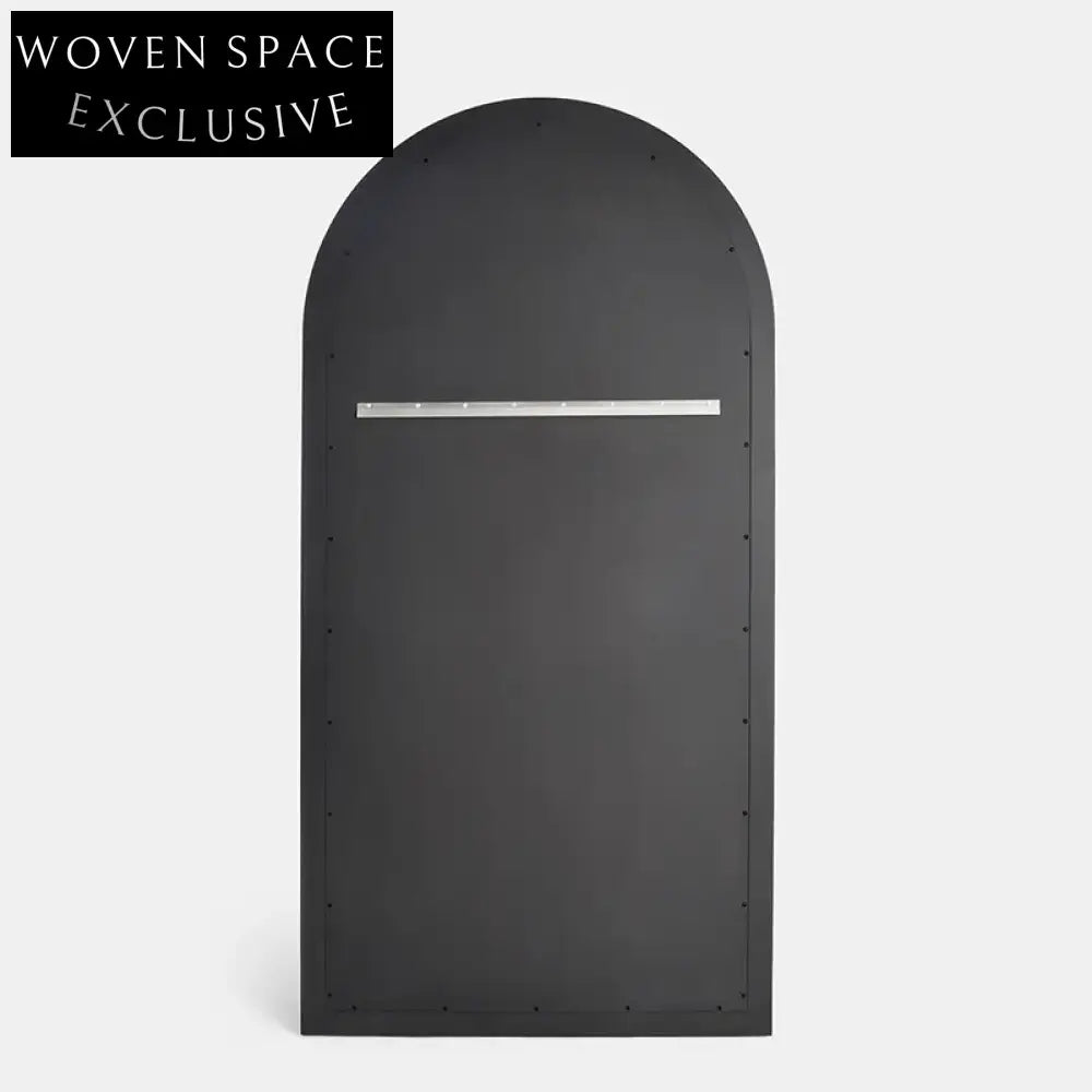 Elegant Arched Full-Length Mirror: Modern Solid Wood Frame Floor Mirror