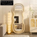 Elegant Arched Wood Frame Full-Length Standing Floor Mirror for Dressing Rooms