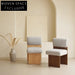 Elegant Armless Wooden Dining Chair - Plush Teddy Fabric Accent Seating