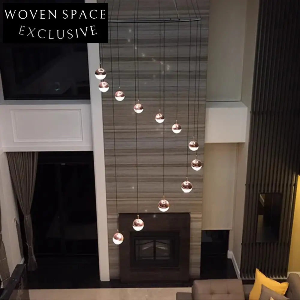 Elegant Art Deco Glass Ball Multi-Bulb Pendant Chandelier for Living Dining Room