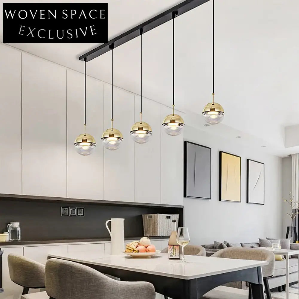 Elegant Art Deco Glass Ball Multi-Bulb Pendant Chandelier for Living Dining Room