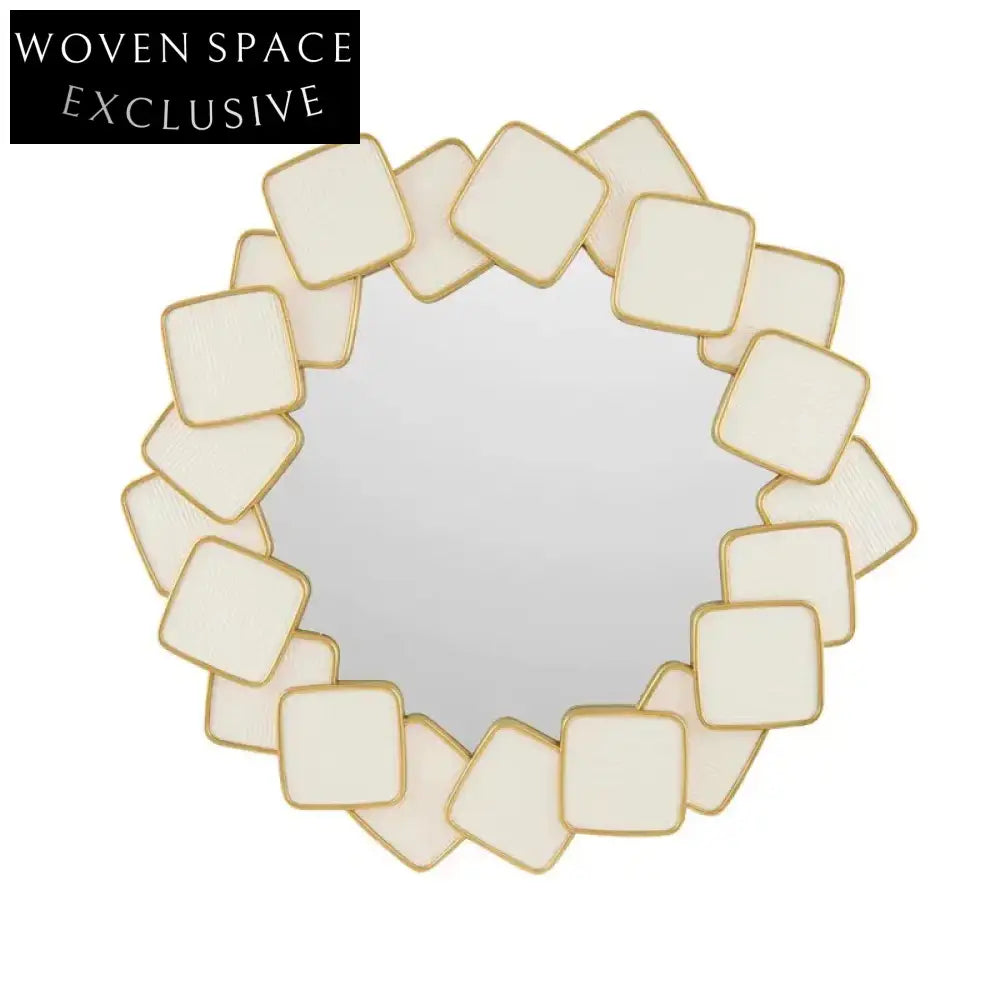 Elegant Art Deco Handcrafted Round Wall Decor Living Room Vanity Mirror