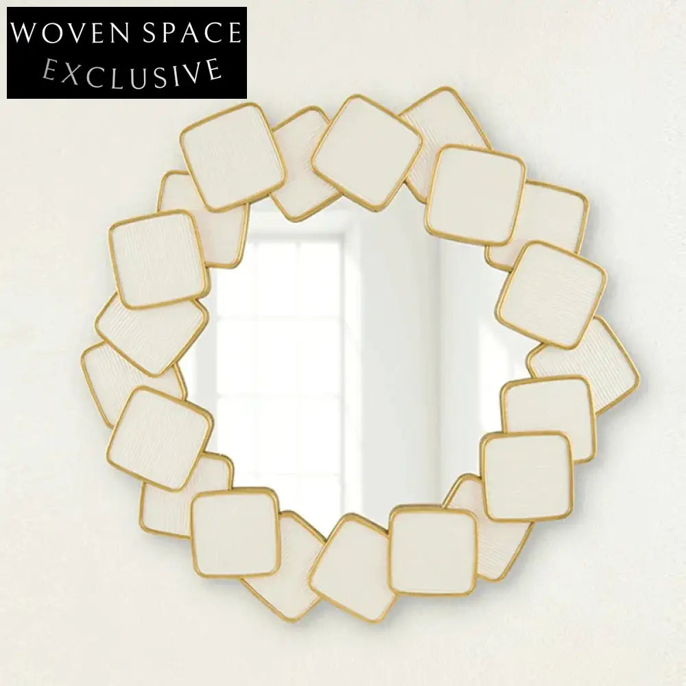 Elegant Art Deco Handcrafted Round Wall Decor Living Room Vanity Mirror