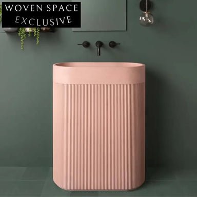 Elegant Artificial Stone Pedestal Bathroom Sink - Modern Freestanding Basin Design