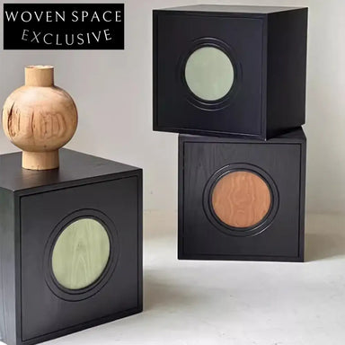 Elegant Ash Wood Frame Square Combination Storage Cabinet for Living Room