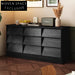 Elegant Ash Wood Sideboard, Modern French Style Storage Cabinet for Dining & Living Room