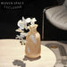 Elegant Beige Glass Flower Vase for Modern Home Dining Tabletop Decor