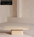 Elegant Italian Minimalist Beige Travertine Square Coffee Table for Luxury Living Room