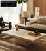 Elegant Italian Minimalist Beige Travertine Square Coffee Table for Luxury Living Room