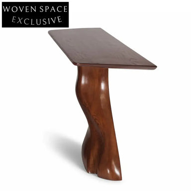 Elegant Black Fiberglass 7-Shape Designer Console Table for Hallway Entry