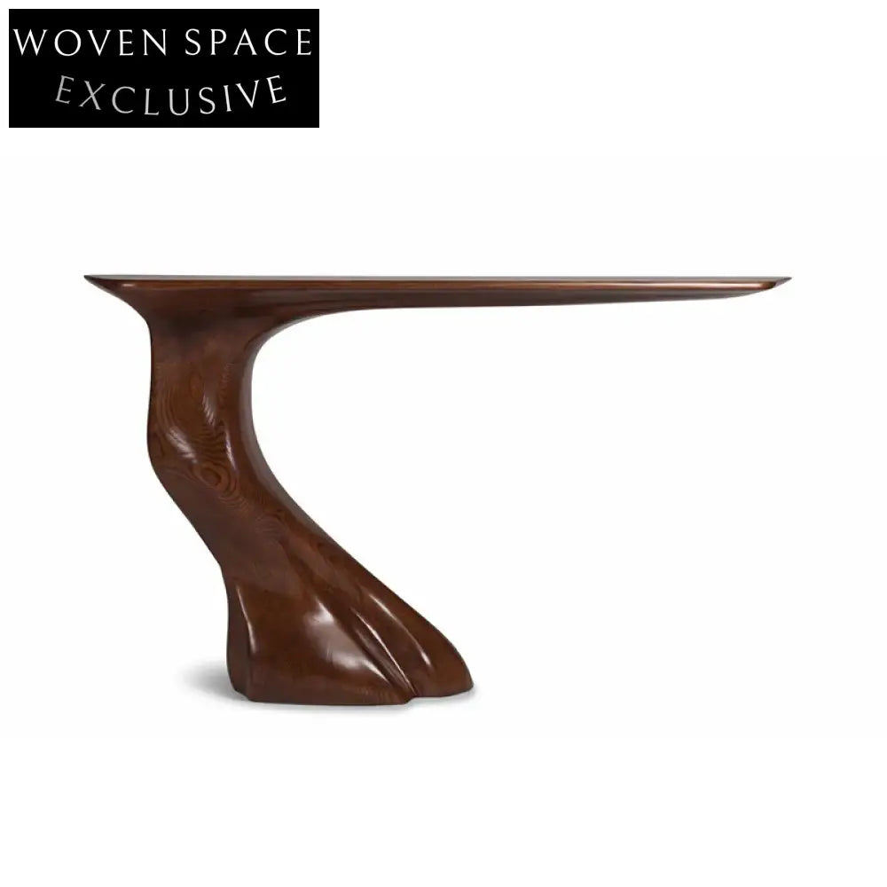Elegant Black Fiberglass 7-Shape Designer Console Table for Hallway Entry