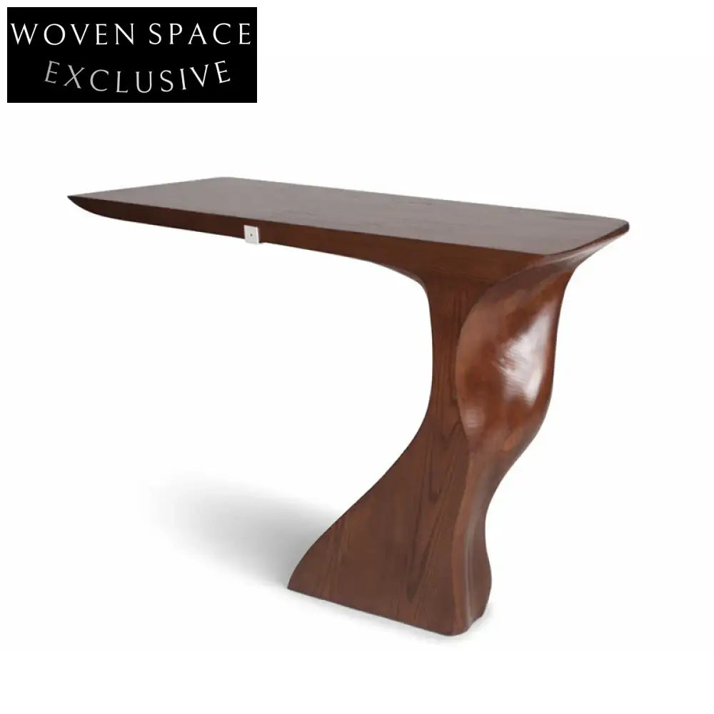 Elegant Black Fiberglass 7-Shape Designer Console Table for Hallway Entry