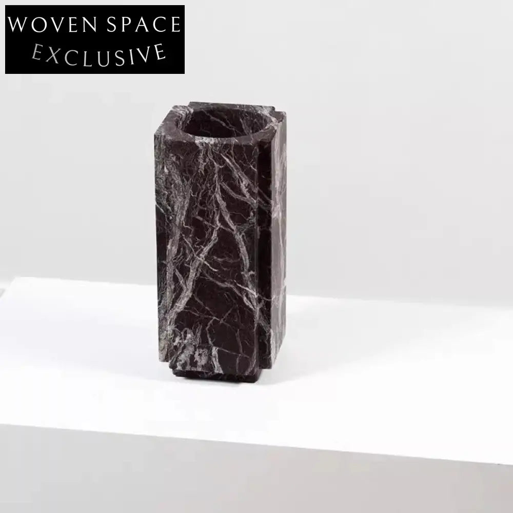 Elegant Black Marble Flower Vase, Modern Home Decor, Dining Room Accent