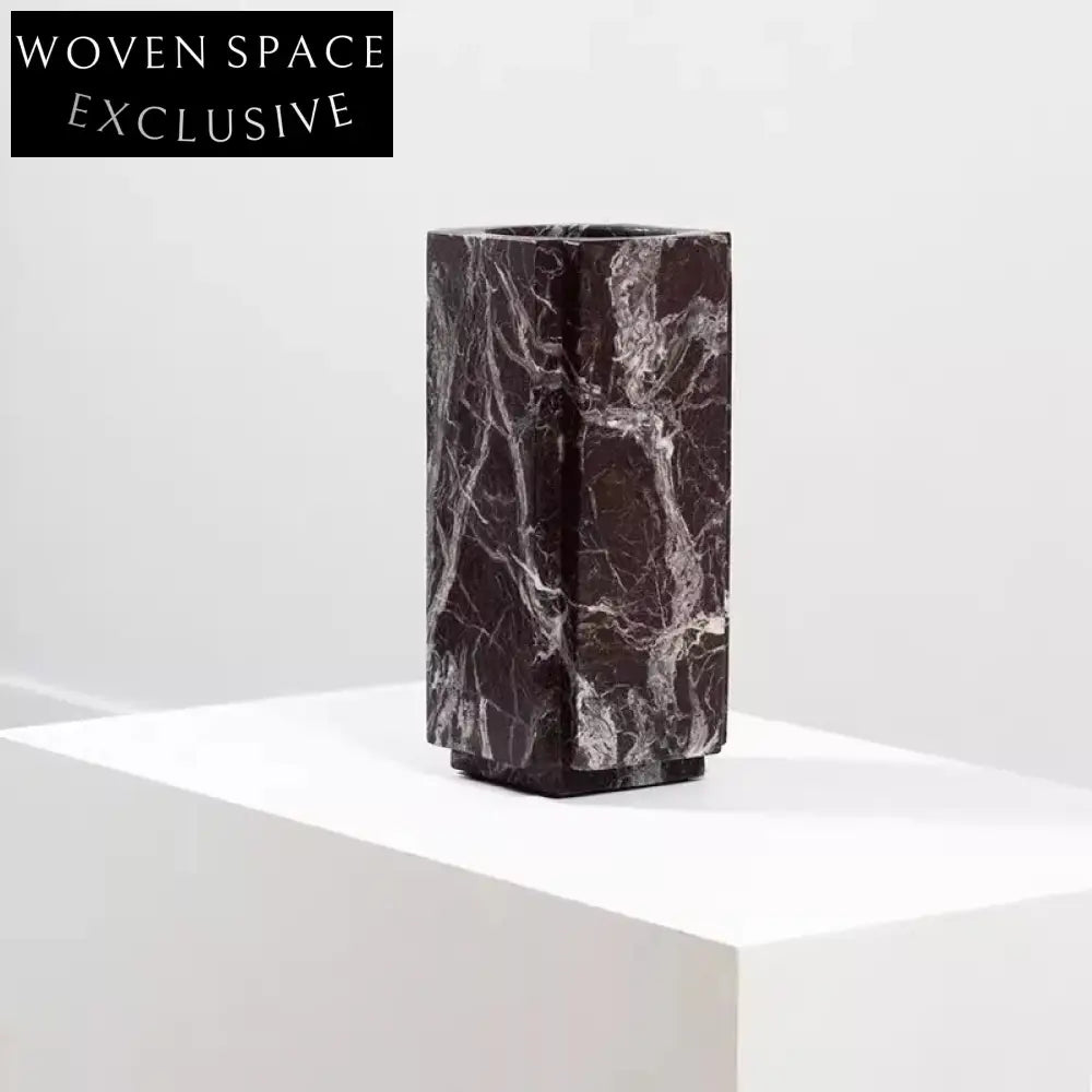 Elegant Black Marble Flower Vase, Modern Home Decor, Dining Room Accent