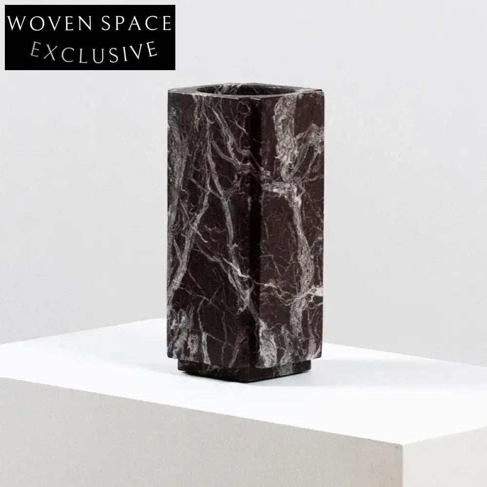 Elegant Black Marble Flower Vase, Modern Home Decor, Dining Room Accent