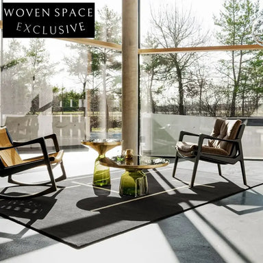 Elegant Black Modern Hand-Tufted Custom Living Room Accent Carpet