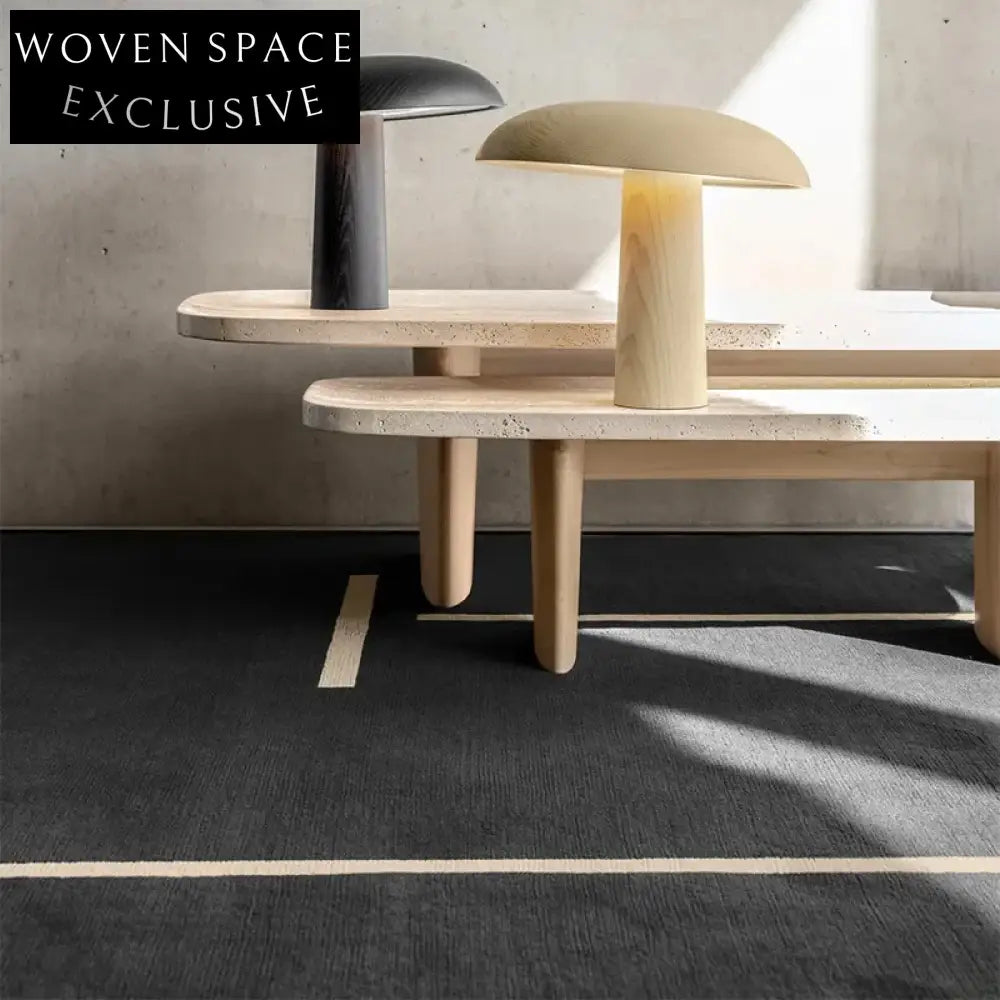 Elegant Black Modern Hand-Tufted Custom Living Room Accent Carpet