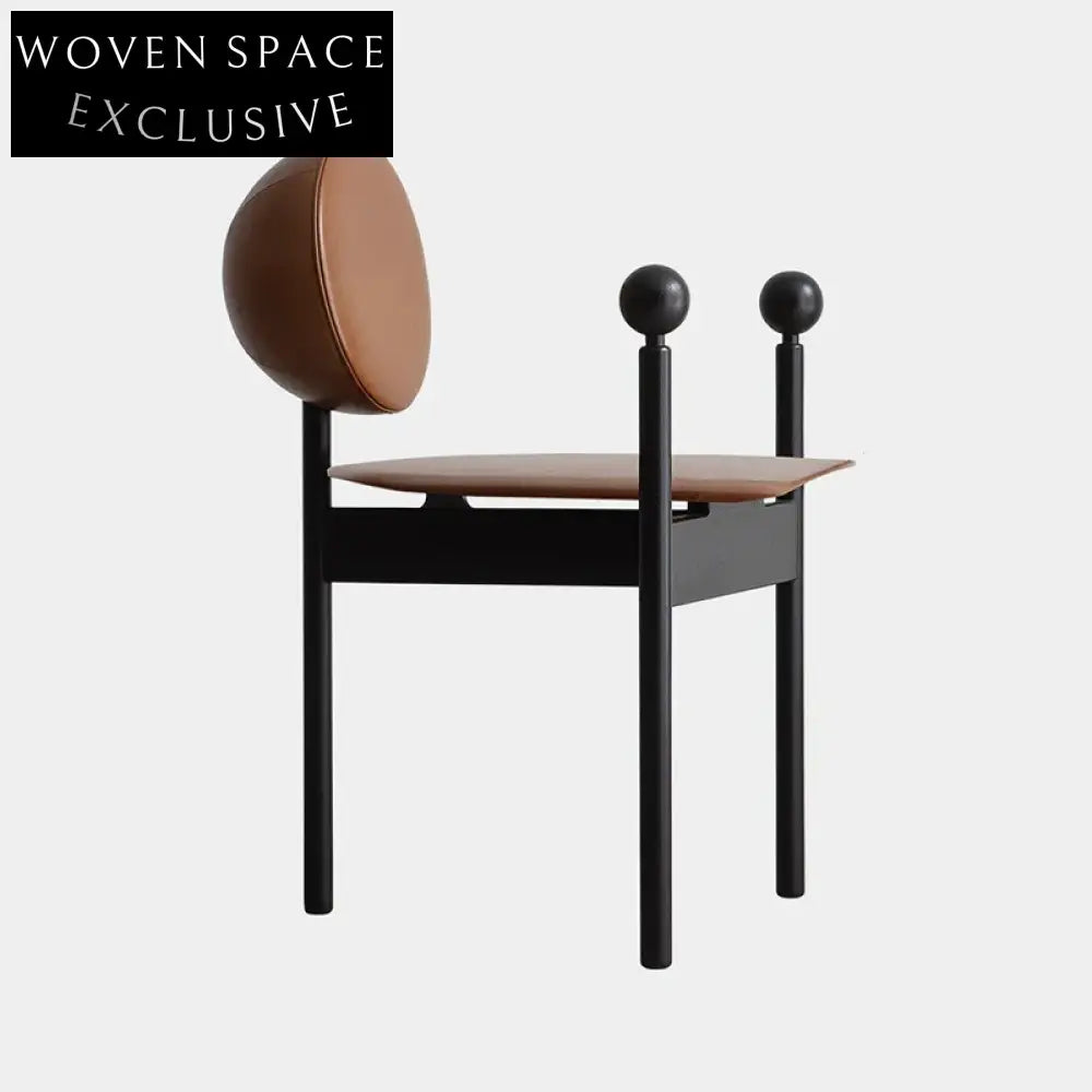 Elegant Black PU Leather Solid Wood Dining Chair for Modern Homes & Cafes