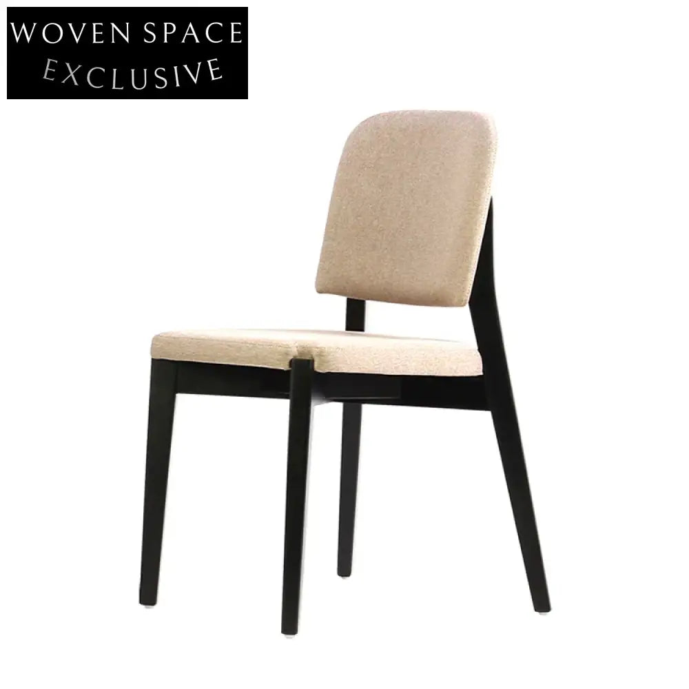 Elegant Black Solid Wood Dining Chair with Fabric Cushion for Restaurants & Hotels