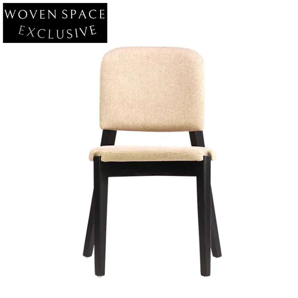 Elegant Black Solid Wood Dining Chair with Fabric Cushion for Restaurants & Hotels