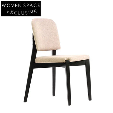 Elegant Black Solid Wood Dining Chair with Fabric Cushion for Restaurants & Hotels