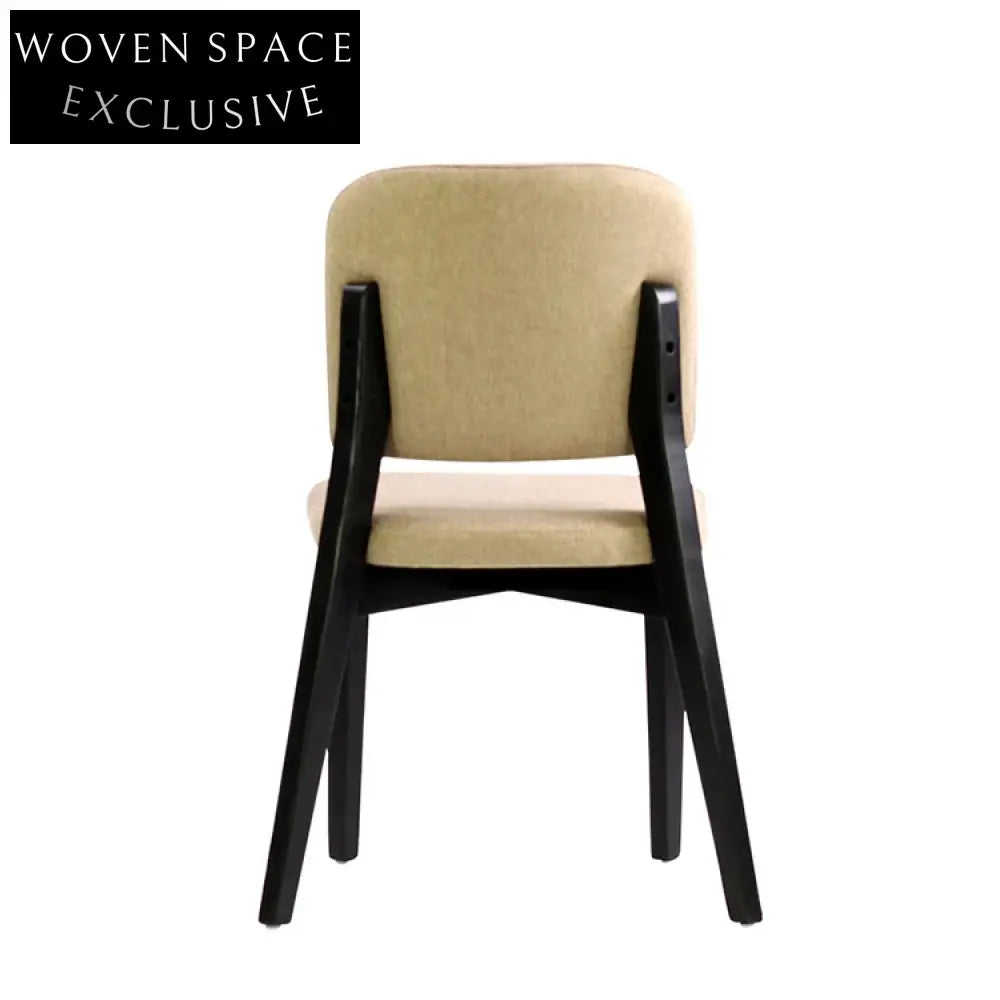 Elegant Black Solid Wood Dining Chair with Fabric Cushion for Restaurants & Hotels