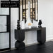Elegant Black Solid Wood Italian Design Hallway Entry Console Table