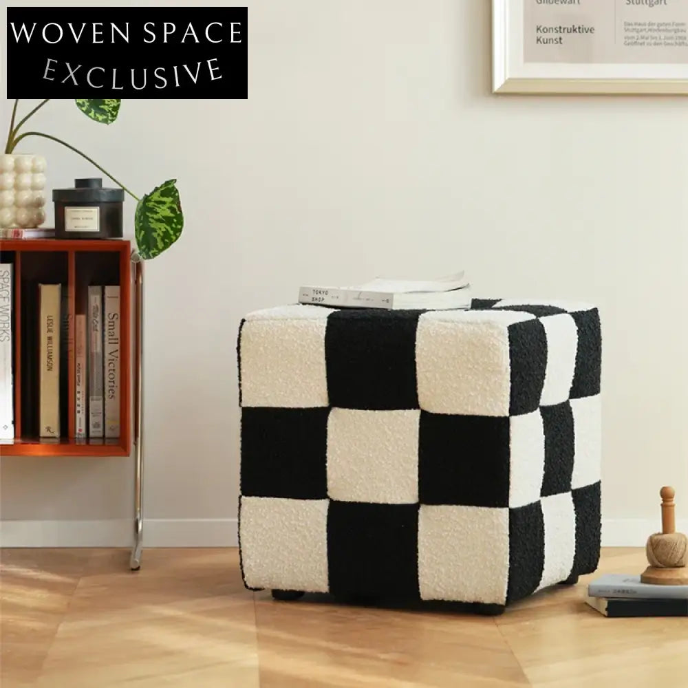 Elegant Black White Soft Velvet Long Bench Ottoman Chair for Modern Living