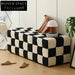 Elegant Black White Soft Velvet Long Bench Ottoman Chair for Modern Living
