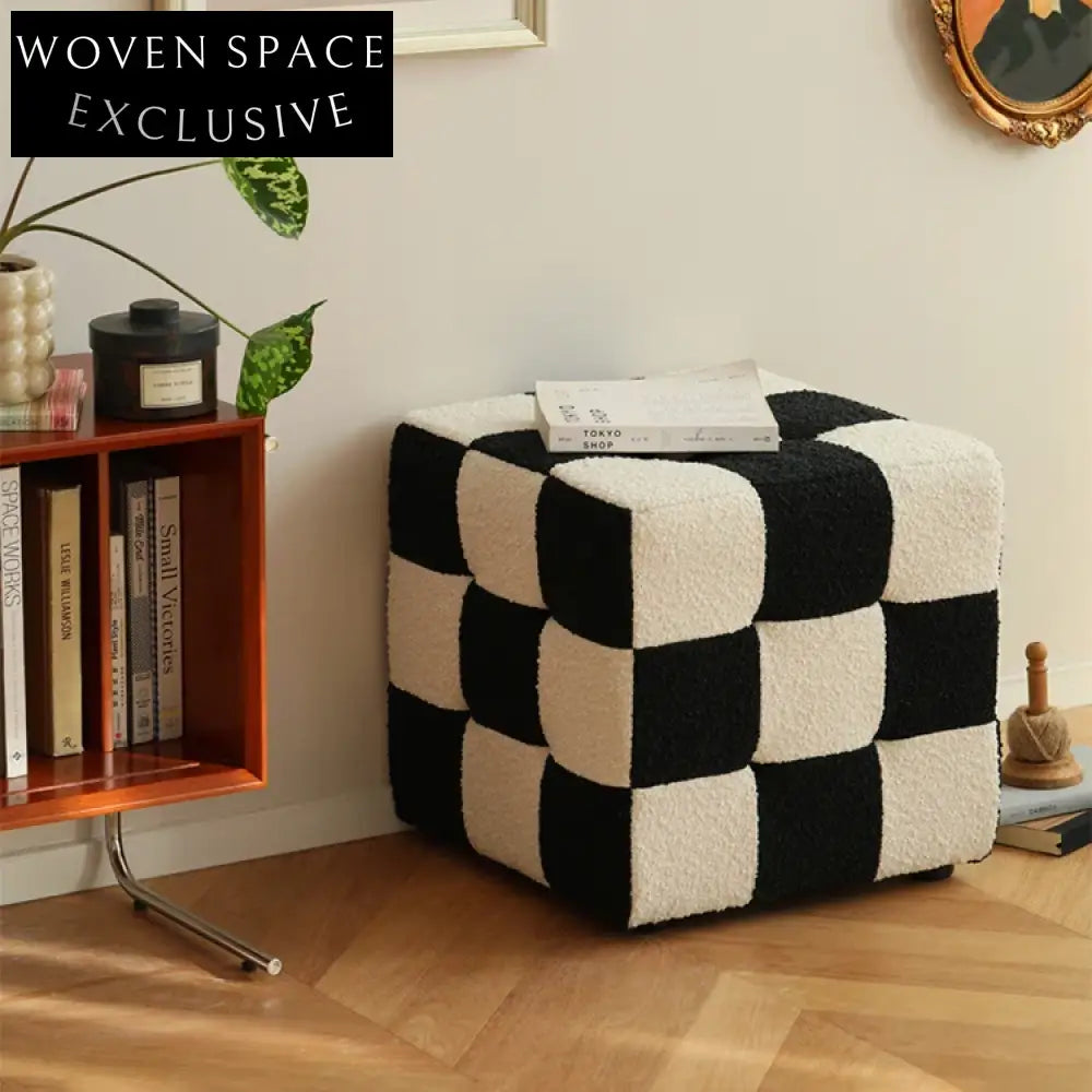 Elegant Black White Soft Velvet Long Bench Ottoman Chair for Modern Living