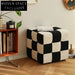 Elegant Black White Soft Velvet Long Bench Ottoman Chair for Modern Living