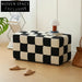 Elegant Black White Soft Velvet Long Bench Ottoman Chair for Modern Living