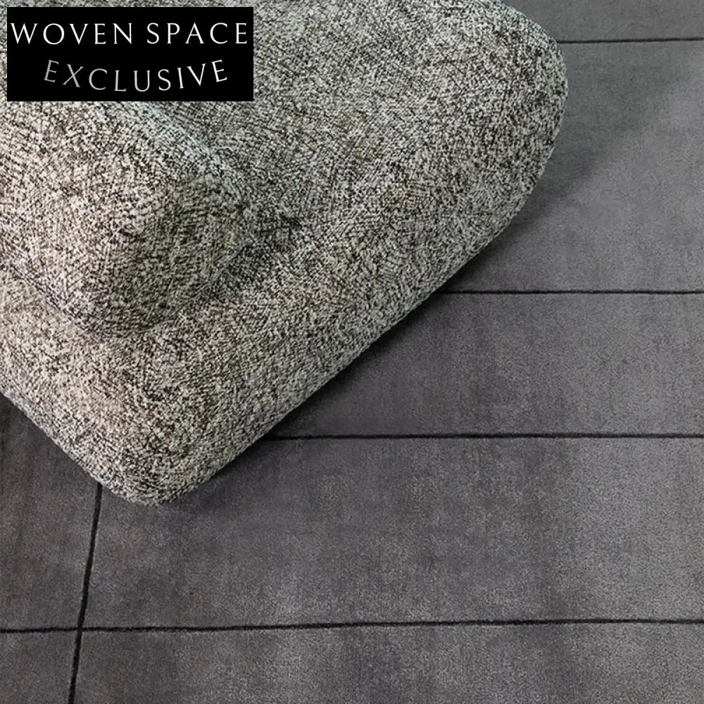 Elegant Black White Striped Large Area Rug, Handmade Polyester Modern Living Room Carpet