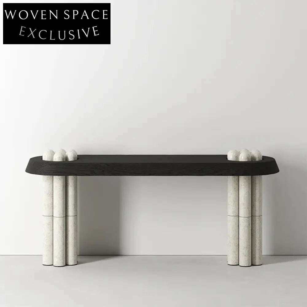 Elegant Black Wood Console Table for Modern Hallway and Living Room Entry