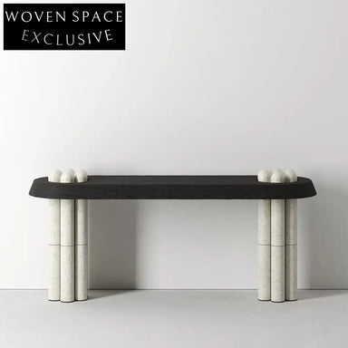 Elegant Black Wood Console Table for Modern Hallway and Living Room Entry