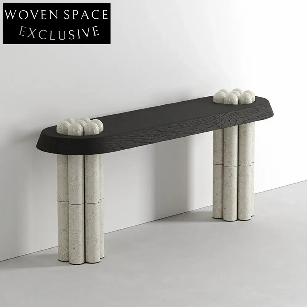 Elegant Black Wood Console Table for Modern Hallway and Living Room Entry