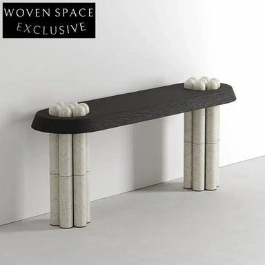 Elegant Black Wood Console Table for Modern Hallway and Living Room Entry