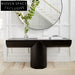 Elegant Black Wooden Japandi Console Table for Hallway, Living Room, Entryway