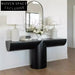 Elegant Black Wooden Japandi Console Table for Hallway, Living Room, Entryway